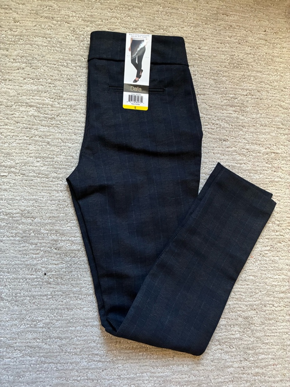 Women Dalia Black Plaid Ponte pants size S